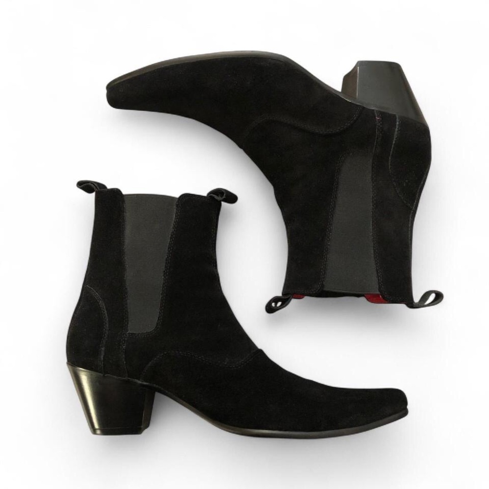 Madcap England Men‘s Black Suede Retro Mod Chelsea Boots